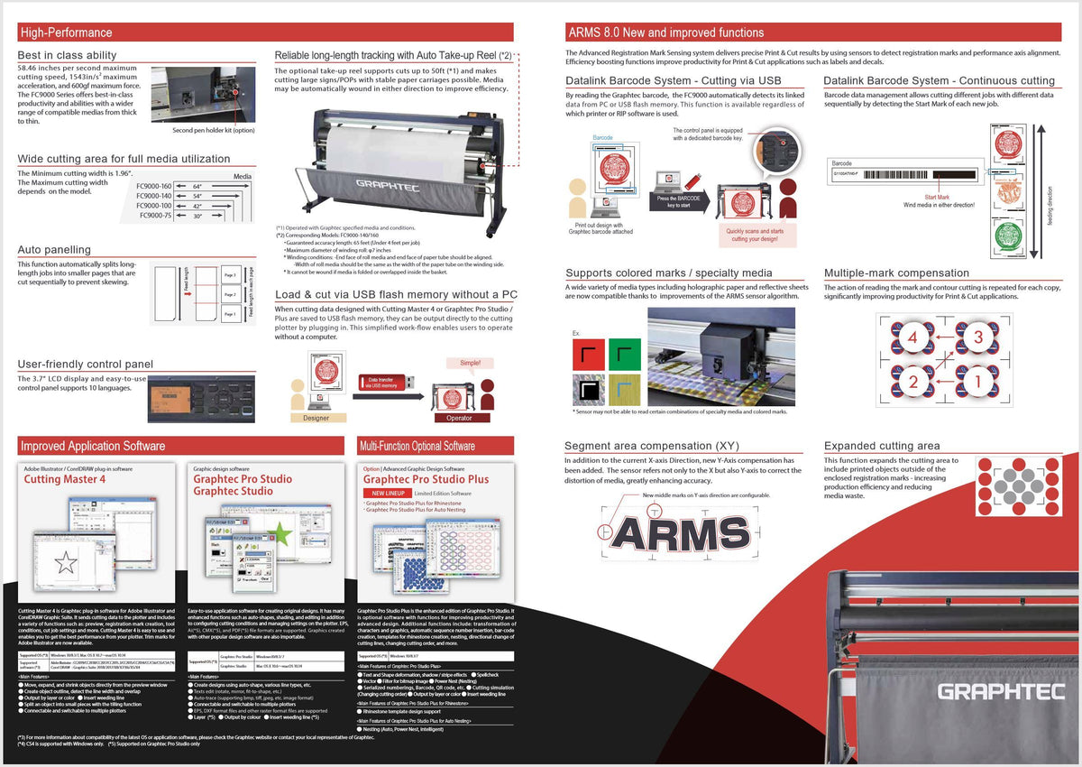 Graphtec FC9000-100 42&quot; Cutter w/ Bundle, BONUS Software &amp; 3 Year Warranty - Swing Design