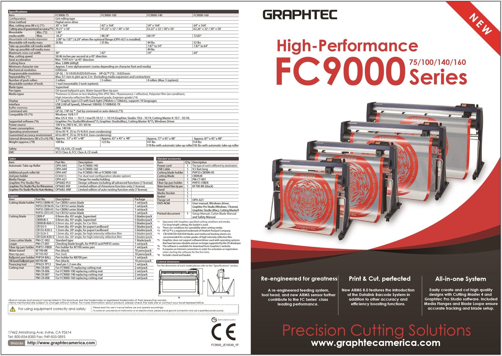 Graphtec FC9000-160 64" Vinyl Cutter w/ Bundle, BONUS Software & 3 Year Warranty - Swing Design