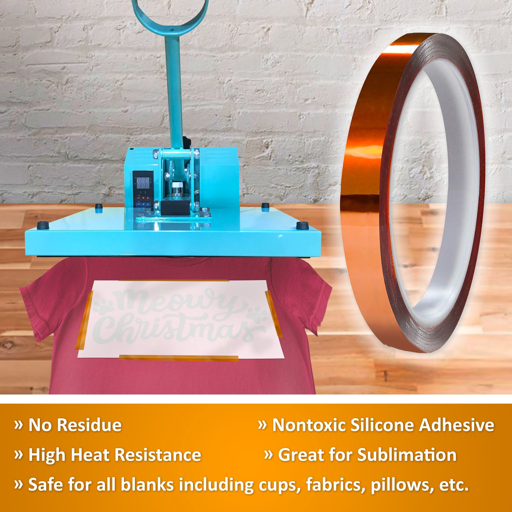 Heat Press Tape Sublimation Tape for Heat Transfer Vinyl Polyimide
