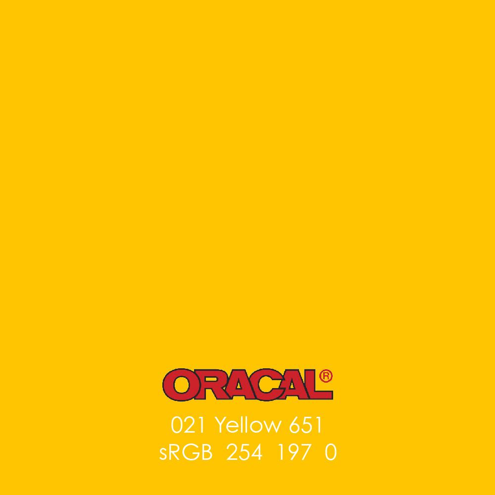 Oracal 021 Yellow Permanent Vinyl