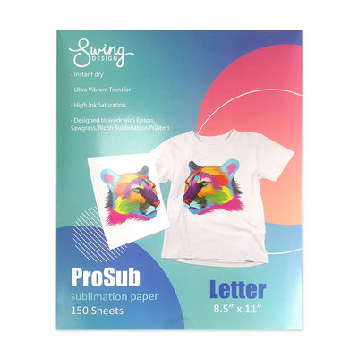 ProSub Premium Sublimation Heat Transfer Paper 8.5" x 11" - 150 Sheets Sublimation Swing Design 