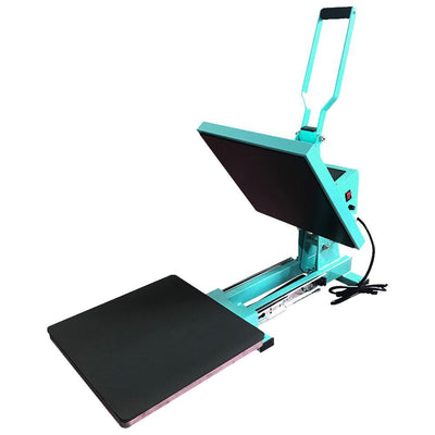 REFURBISHED Swing Design 15&quot; x 15&quot; PRO Slide Out Heat Press - Turquoise Heat Press Swing Design 