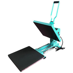 REFURBISHED Swing Design 15" x 15" PRO Slide Out Heat Press - Turquoise Heat Press Swing Design 