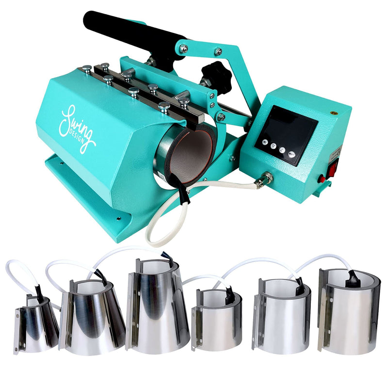 REFURBISHED Swing Design 7-in-1 Tumbler Press 20oz/30oz - Turquoise Heat Press Swing Design 