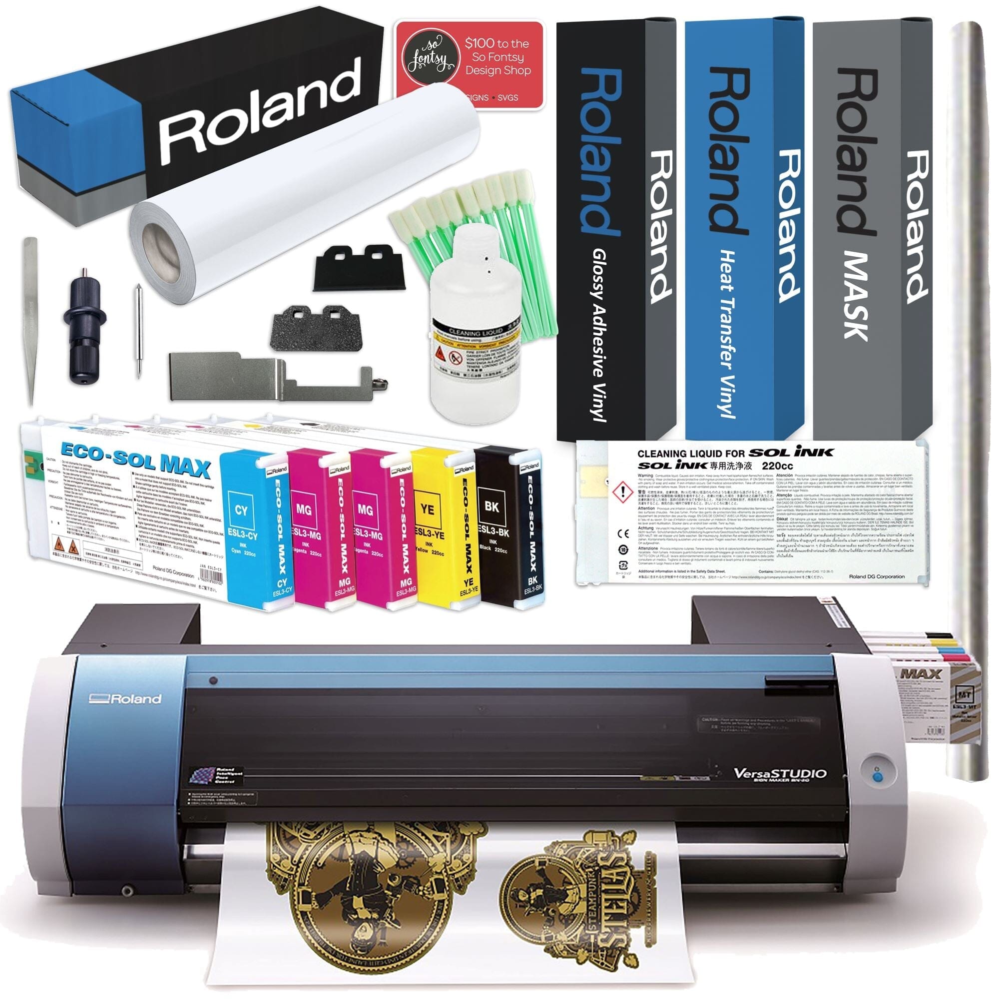 Siser Printable Vinyl & HTV Bundle for Roland BN-20/BN-20A