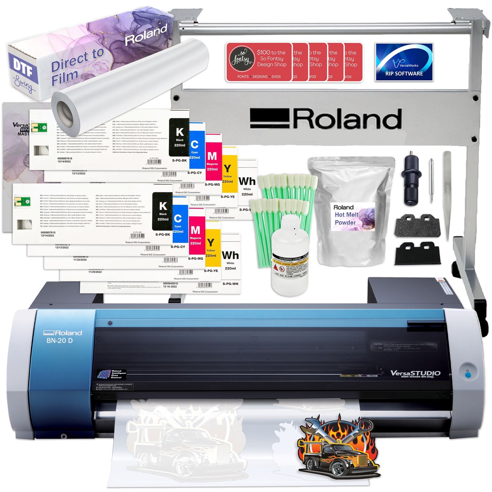 Oldest Roland Printer Roland DTF BY-20 & BN-20D Printer Bundles | Swing Design