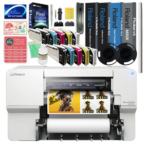 Roland BN2-20 Desktop 20" Eco-Solvent Printer & Cutter w/ Double Inks & Media Eco Printers Roland CMYK + White Ink Set 