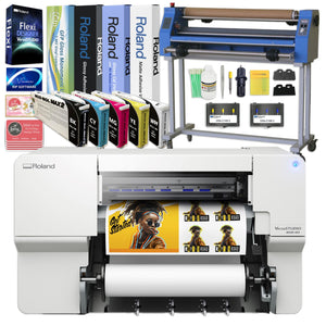 Roland BN2-20 Desktop 20" Eco-Solvent Printer & Cutter w/ Laminator Bundle Eco Printers Roland CMYK + White Ink Set 