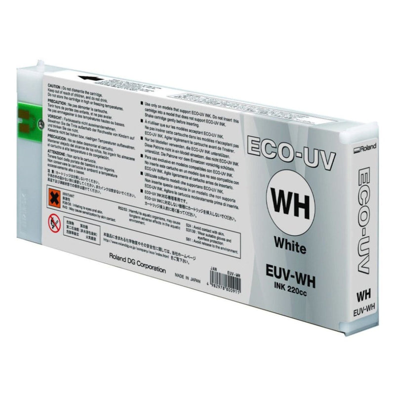 Roland Eco-UV Ink 220ml - White EUV-WH - Swing Design