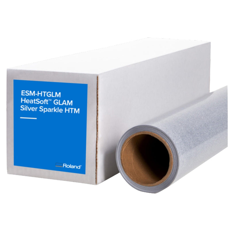 Roland HeatSoft Glam Silver Sparkle Heat Transfer Vinyl (HTV) - 20" x 30 FT Eco Printers Roland 