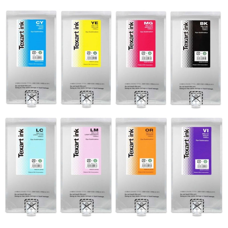 Roland Texart SBL3 1L Sublimation Ink Bundle - CYMK + LcLmOrVi Swing Design 1