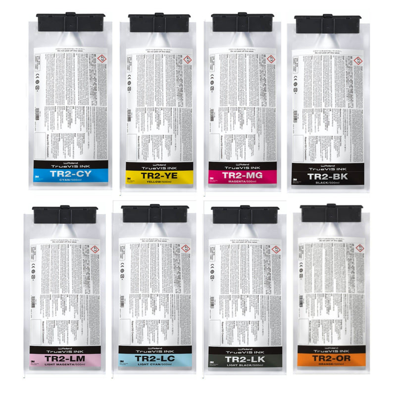 Roland TrueVIS Series TR2 Ink 500ml Bundle - CYMK+ LkLcLmOr Eco Printers Roland 