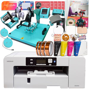 Sawgrass UHD Virtuoso SG1000 Sublimation Printer w/ 8-in-1 Heat Press Sublimation Bundle Sawgrass Starter Ink Set - 20ml 