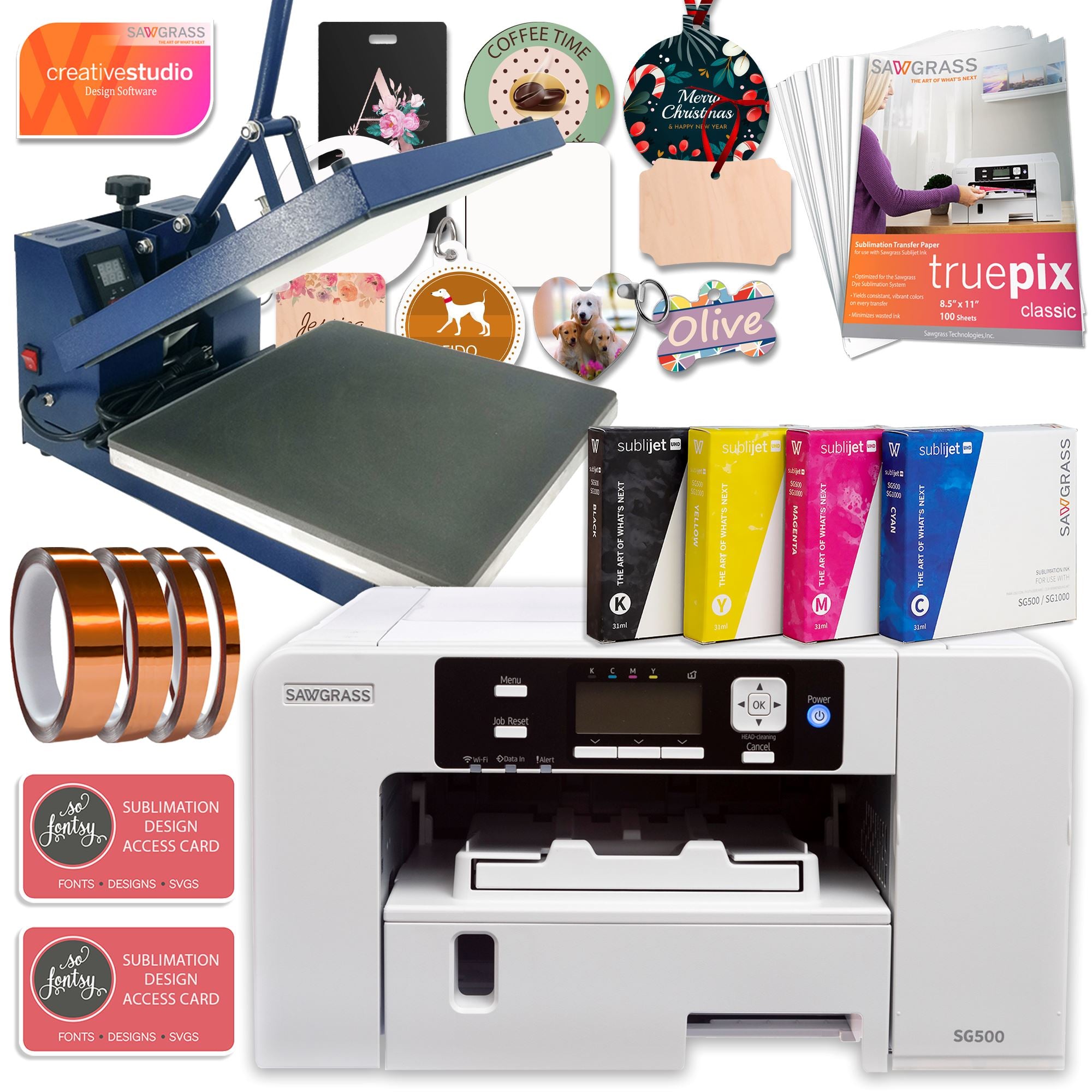 Printer & Heat Press Bundle