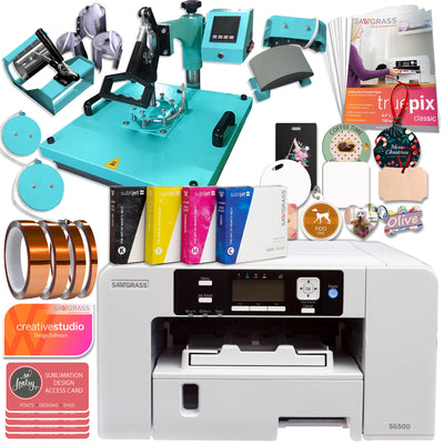 Sawgrass UHD Virtuoso SG500 Sublimation Printer w/ 8-in-1 Heat Press Sublimation Bundle Sawgrass 