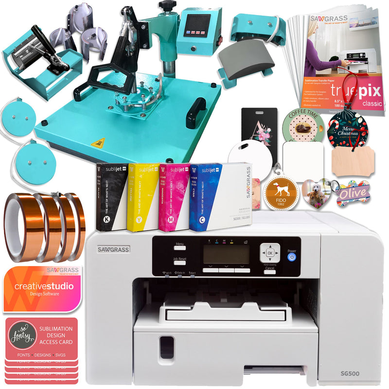 Sawgrass UHD Virtuoso SG500 Sublimation Printer w/ 8-in-1 Heat Press Sublimation Bundle Sawgrass 