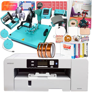 Sawgrass Virtuoso SG1000 Sublimation Printer w/ 8-in-1 Heat Press Bundle Sublimation Bundle Sawgrass Starter Ink Set - 20ml 