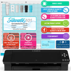 Silhouette Black Cameo 4 Business Bundle w/ Oracal Vinyl, Guides, Software, Tools Silhouette Bundle Silhouette 