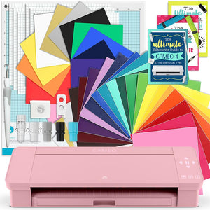 Silhouette Blush Pink Cameo 4 Creative Bundle w/ 26 Oracal 651 Sheets, 12 Siser HTV Sheets - Swing Design