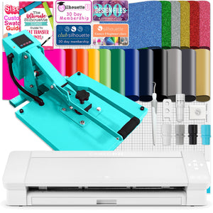 Silhouette Cameo 4 PLUS - 15" w/ 15" x 15" Turquoise Slide Out Heat Press Bundle Silhouette Bundle Silhouette 