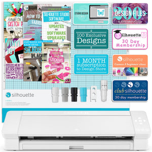 Silhouette Cameo 4 PLUS - 15" w/ 15" x 15" White Slide Out Heat Press Bundle Silhouette Bundle Silhouette 