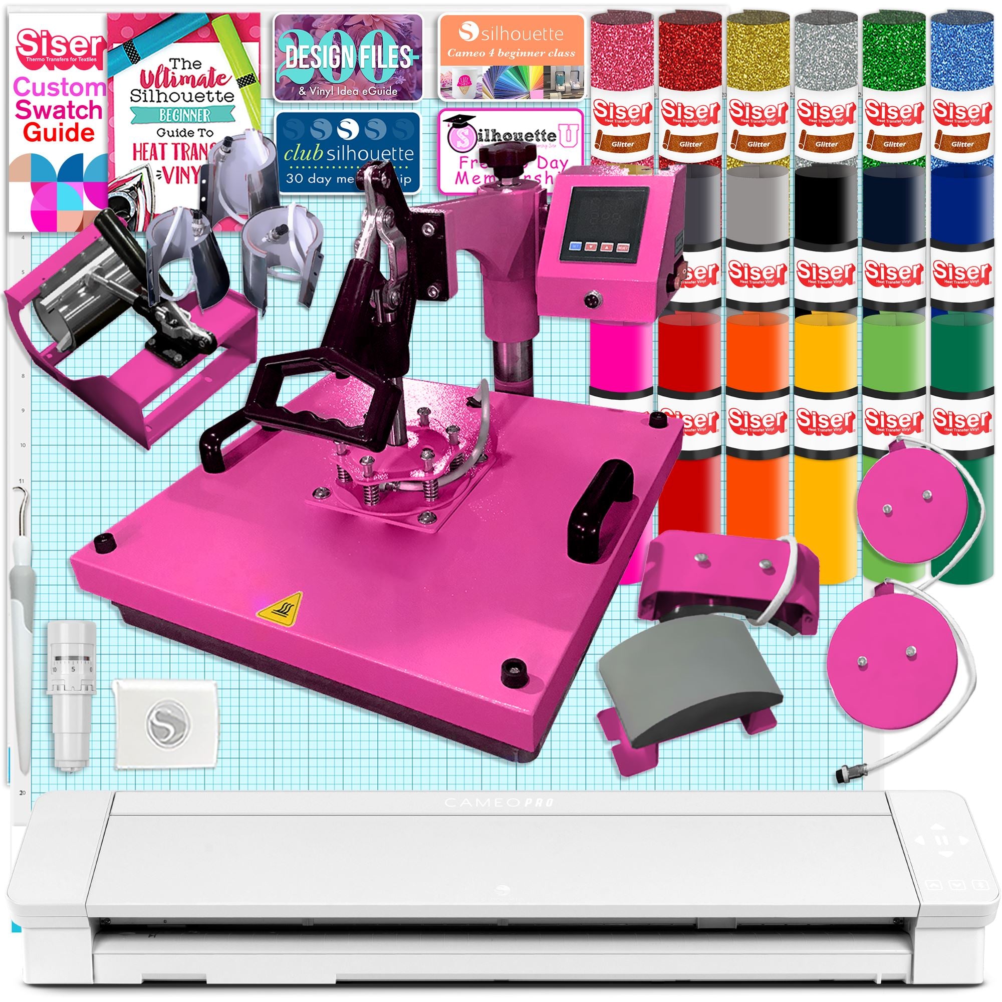 Silhouette Cameo 4 Deluxe Bundle with HPN Craft Pro Heat Press