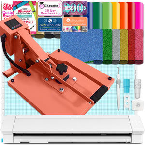 Silhouette Cameo 4 PRO - 24" w/ 15" x 15" Coral Slide Out Heat Press HTV Bundle Silhouette Bundle Silhouette 