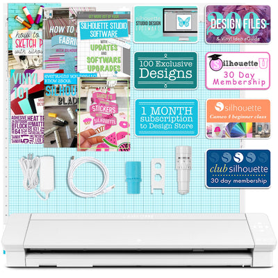 Silhouette White Cameo 4 PRO - 24" w/ Autoblade, Mat, Roll Feeder Silhouette Bundle Silhouette 