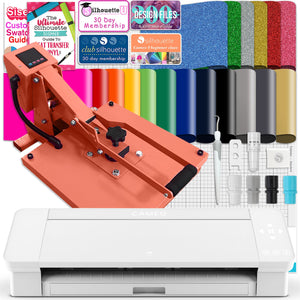 Silhouette White Cameo 4 w/ 15" x 15" Coral Slide Out Heat Press Bundle Silhouette Bundle Silhouette 