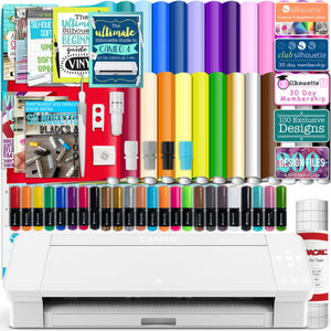 Silhouette White Cameo 4 w/ 26 Oracal Glossy Sheets, Guides, 24 Sketch Pens, and More Silhouette Bundle Silhouette 