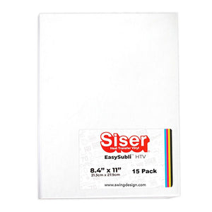 Siser EasySubli Sublimation Heat Transfer Vinyl 8.4" x 11" - 15 Pack - Swing Design