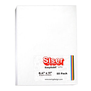 Siser EasySubli Sublimation Heat Transfer Vinyl 8.4" x 11" - 50 Pack - Swing Design