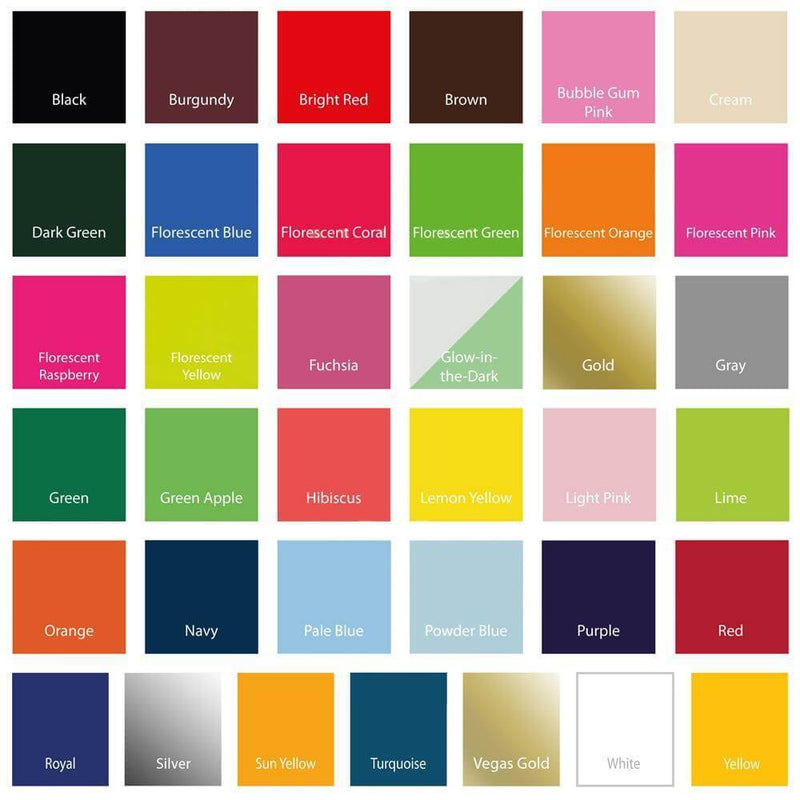 Siser EasyWeed Heat Transfer Vinyl (HTV) 12" x 12" Sheets - 46 Colors Available - Swing Design