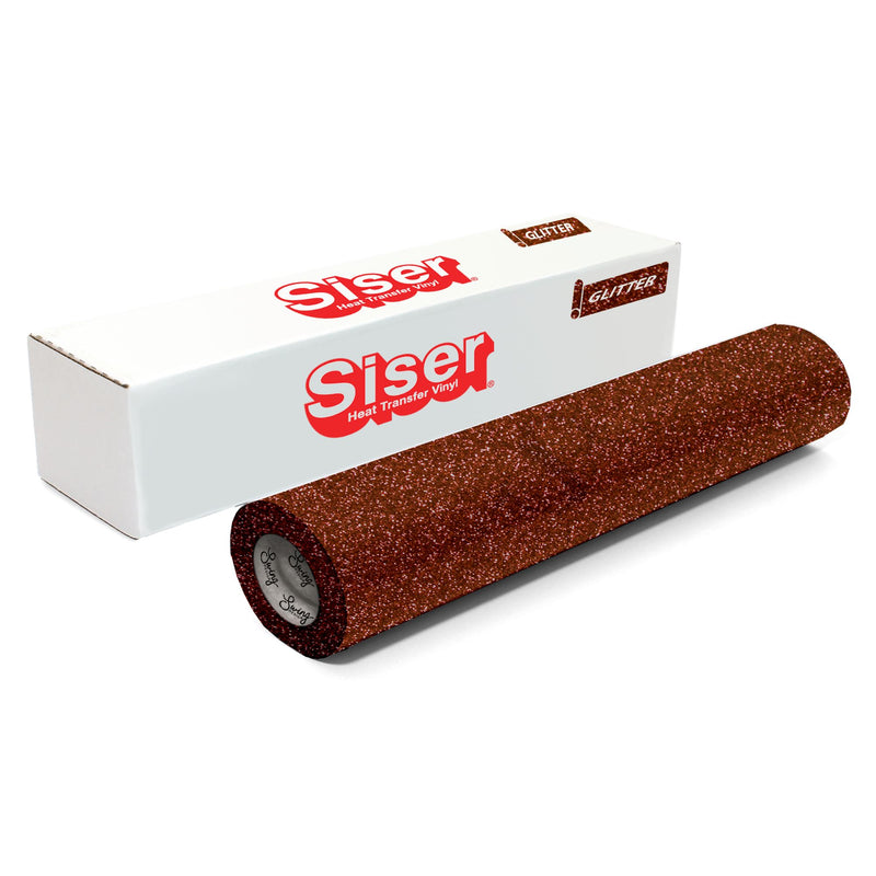 Siser Glitter Heat Transfer Vinyl (HTV) 20" x 150 ft Roll - 47 Colors Available Siser Heat Transfer Siser Bronze 