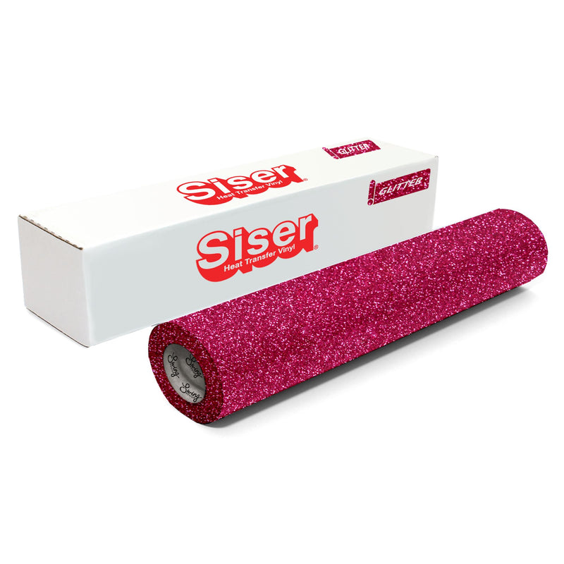 Siser Glitter Heat Transfer Vinyl (HTV) 20" x 150 ft Roll - 47 Colors Available Siser Heat Transfer Siser Cherry 