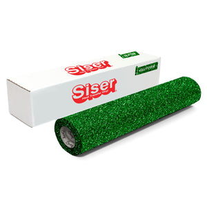 Siser Glitter Heat Transfer Vinyl (HTV) 20" x 150 ft Roll - 47 Colors Available Siser Heat Transfer Siser Green (Grass) 