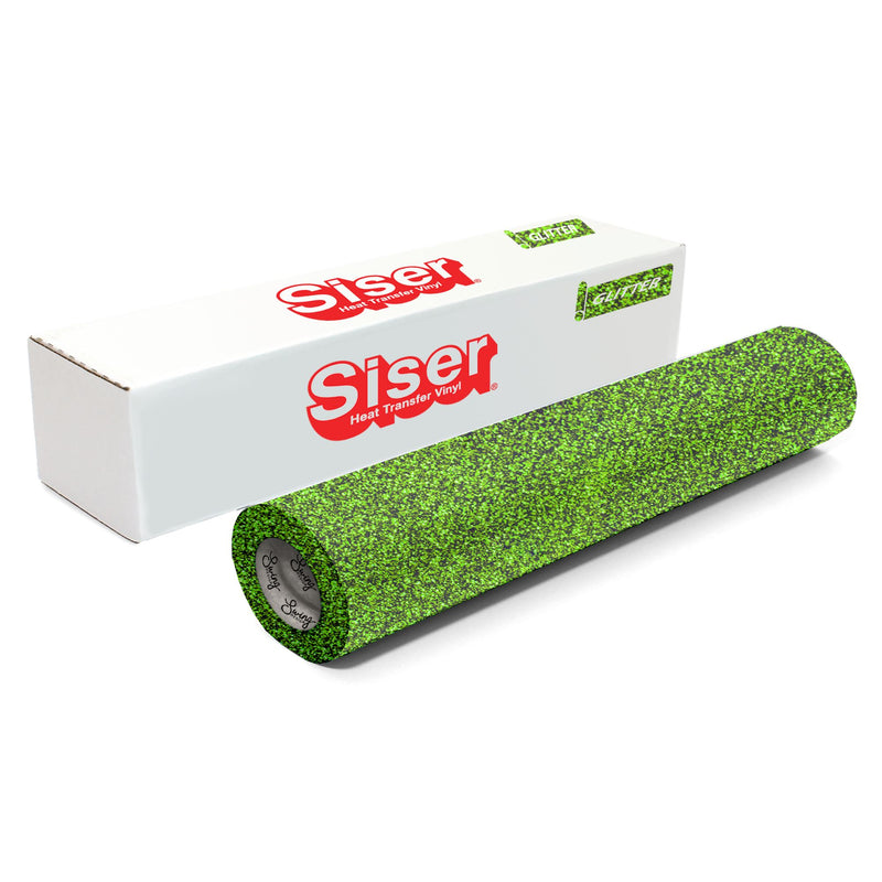 Siser Glitter Heat Transfer Vinyl (HTV) 20" x 150 ft Roll - 47 Colors Available Siser Heat Transfer Siser Light Green 