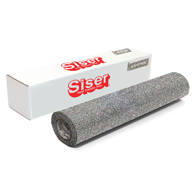Siser Glitter Heat Transfer Vinyl (HTV) 20" x 150 ft Roll - 47 Colors Available Siser Heat Transfer Siser Light Multi 