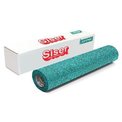 Siser Glitter Heat Transfer Vinyl (HTV) 20" x 150 ft Roll - 47 Colors Available Siser Heat Transfer Siser Mermaid Blue 