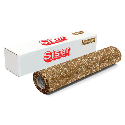 Siser Glitter Heat Transfer Vinyl (HTV) 20" x 150 ft Roll - 47 Colors Available Siser Heat Transfer Siser Old Gold 