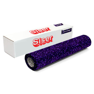 Siser Glitter Heat Transfer Vinyl (HTV) 20" x 150 ft Roll - 47 Colors Available Siser Heat Transfer Siser Purple 