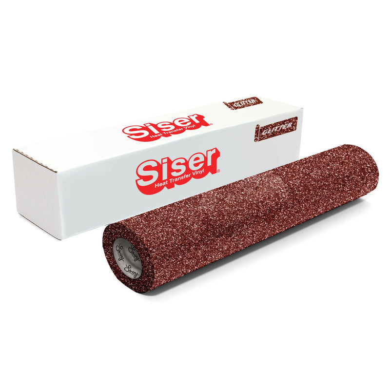 Siser Glitter Heat Transfer Vinyl (HTV) 20" x 150 ft Roll - 47 Colors Available Siser Heat Transfer Siser Rose Gold 