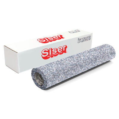 Siser Glitter Heat Transfer Vinyl (HTV) 20" x 150 ft Roll - 47 Colors Available Siser Heat Transfer Siser Silver 