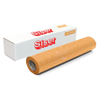 Siser Glitter Heat Transfer Vinyl (HTV) 20" x 150 ft Roll - 47 Colors Available Siser Heat Transfer Siser Translucent Orange 