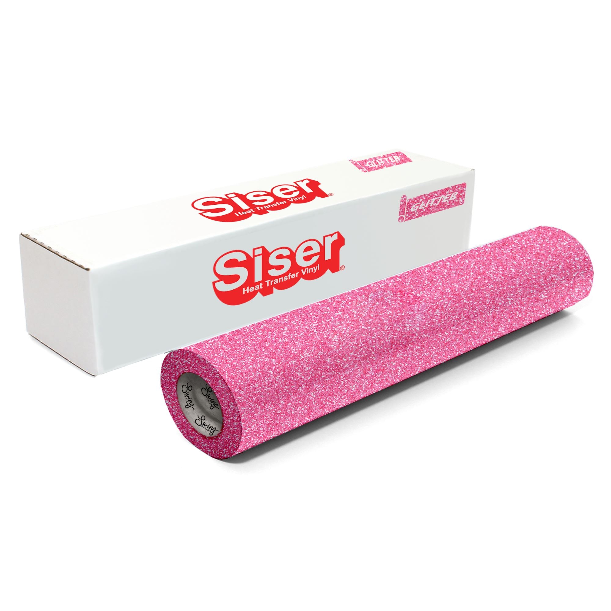 Siser Hot Pink Glitter Iron On Heat-Transfer Vinyl Roll Including Yellow  Detailer Squeegee (12 Inch x 12 Inch)