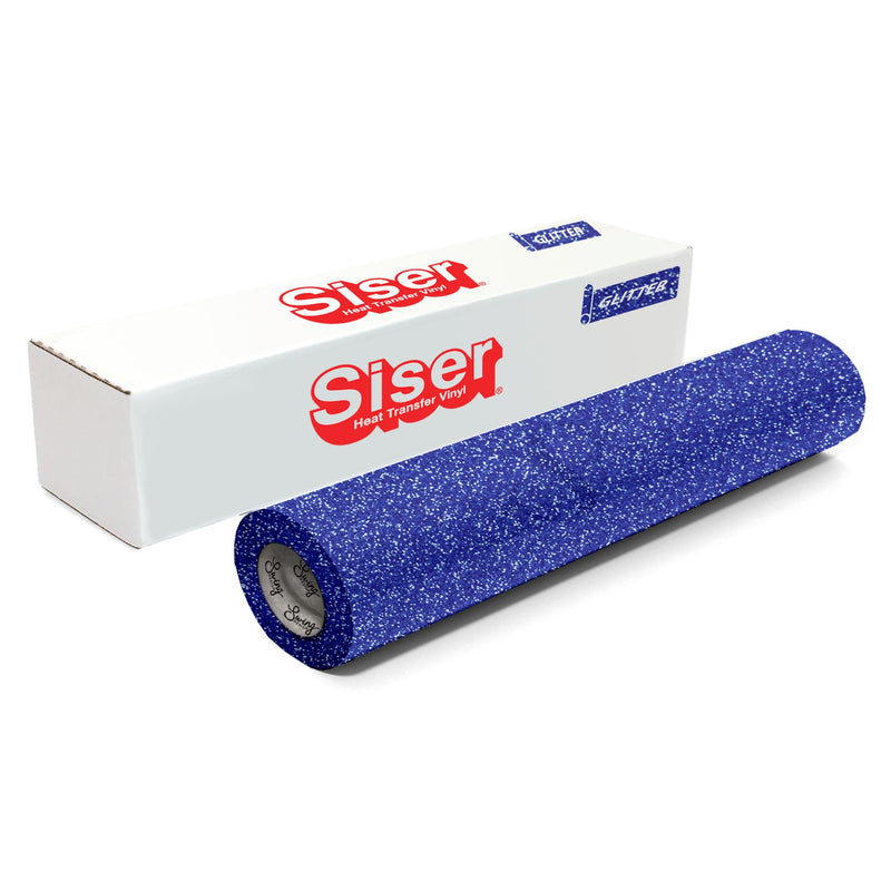 Siser Glitter Heat Transfer Vinyl (HTV) 20" x 150 ft Roll - 47 Colors Available Siser Heat Transfer Siser True Blue 