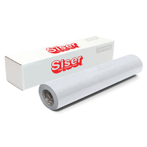 Siser Glitter Heat Transfer Vinyl (HTV) 20" x 150 ft Roll - 47 Colors Available Siser Heat Transfer Siser White 