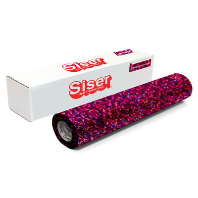 Siser Holographic Heat Transfer Vinyl (HTV) - 15" x 150 ft - 17 Colors Available Siser Heat Transfer Siser Fuchsia 