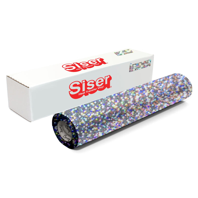 Siser Holographic Heat Transfer Vinyl (HTV) - 15" x 150 ft - 17 Colors Available Siser Heat Transfer Siser Silver 