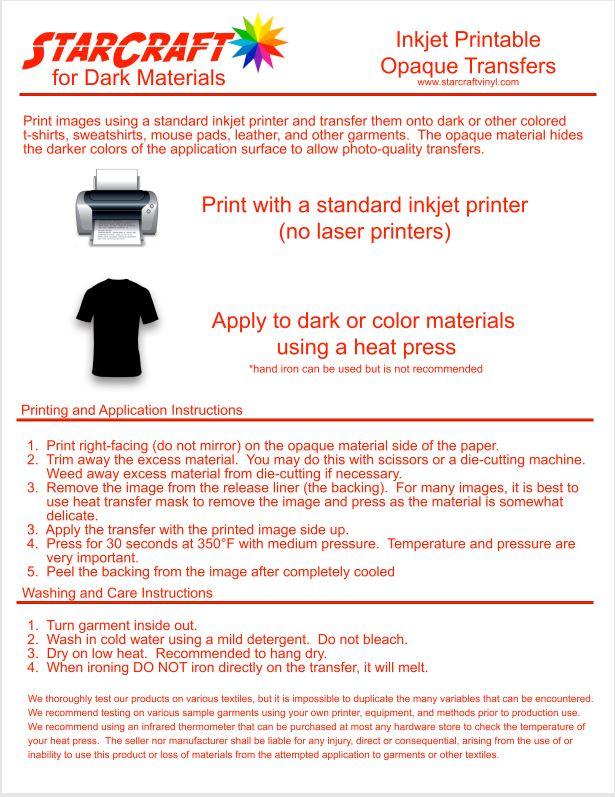 How to Use Dark/Opaque Inkjet Heat Transfer Paper